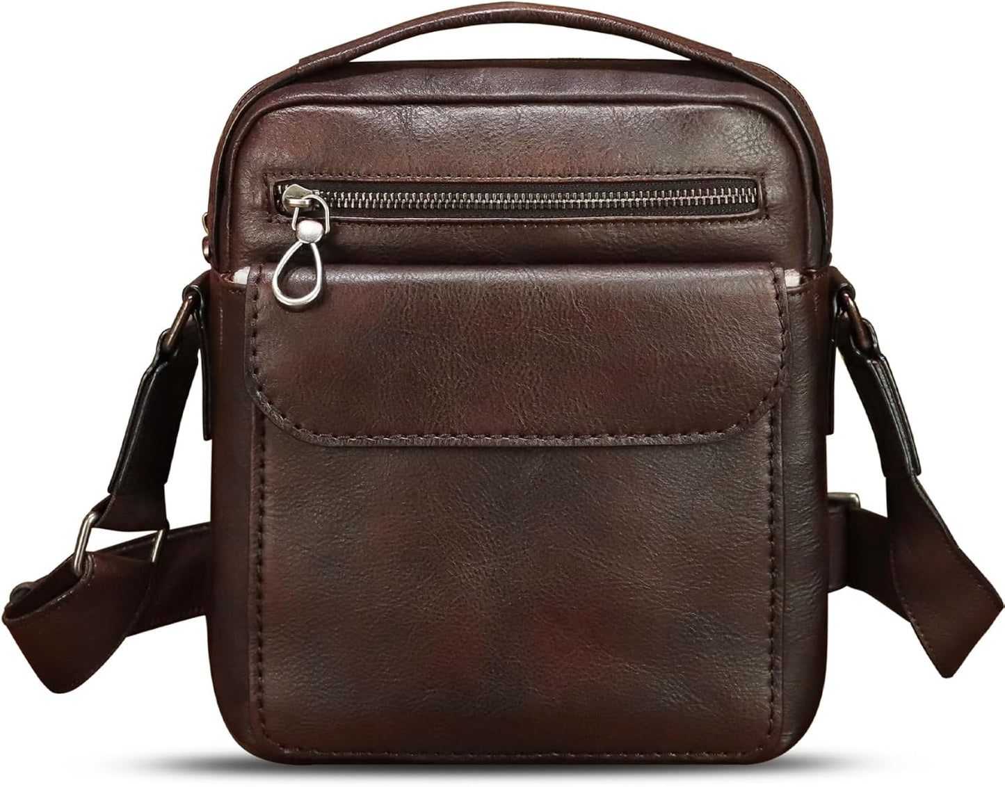 Genuine Leather Messenger Bag for Men Shoulder Crossbody Bag Vintage Man Purse Satchel Handbag
