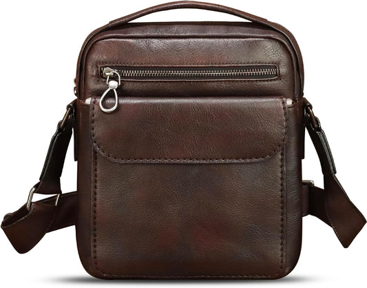 Genuine Leather Messenger Bag for Men Shoulder Crossbody Bag Vintage Man Purse Satchel Handbag