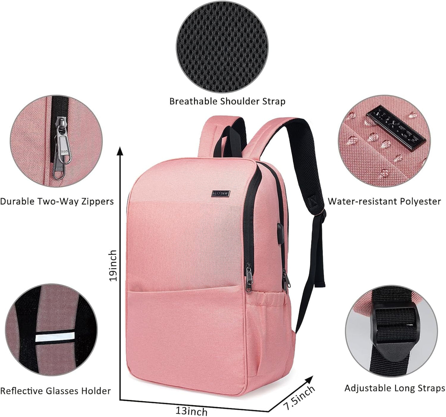 MAXTOP Deep Storage Laptop Backpack with USB Charging Port[Water Resistant] College School Computer Bookbag Fits 17 Inch Laptop
