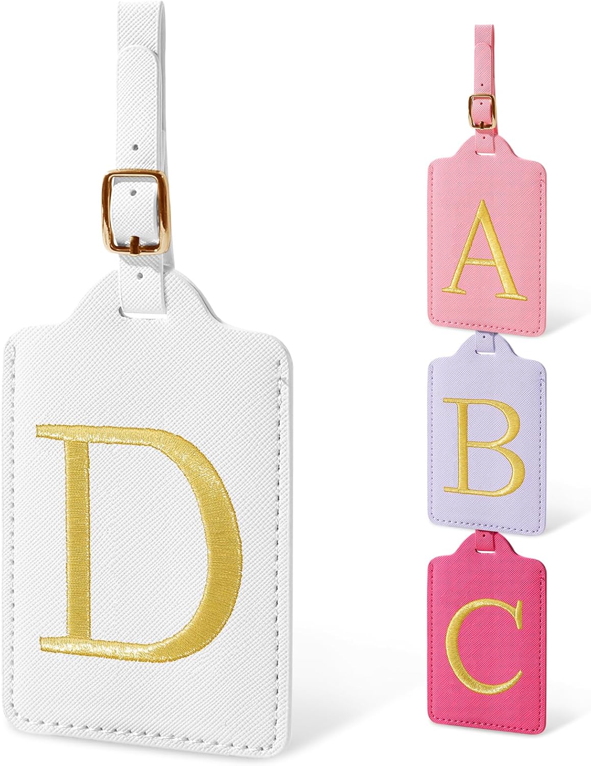 Initial Letter Luggage Tags for Suitcases, Embroidered Monogrammed Suitcase Luggage Identifier Name