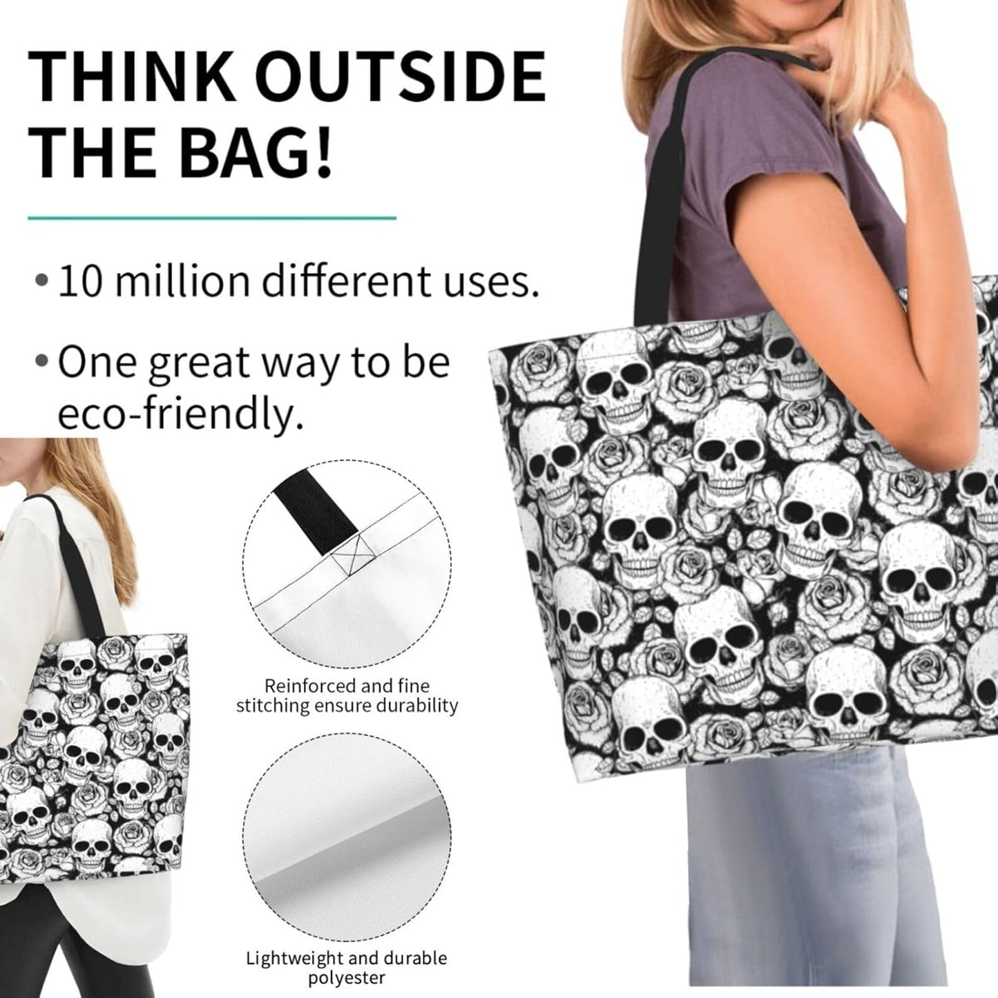 Tote Bag Beach Bag for Women Reusable Grocery Large Shopping Shoulder Bag Travel Handbag