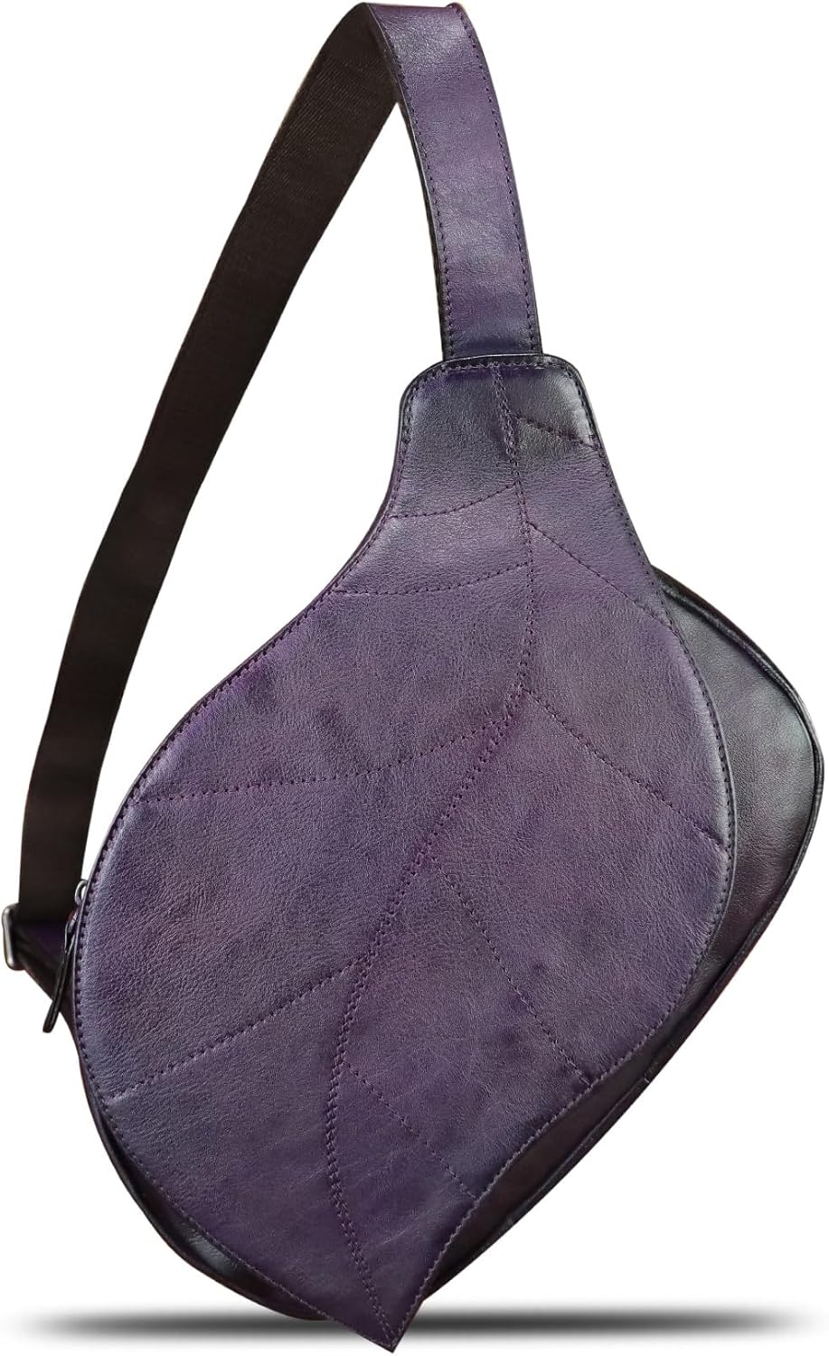 IVTG Genuine Leather Sling Bag for Women Vintage Real Leather Sling Backpack Fashion Shoulder Crossbody Bags Chest Bags