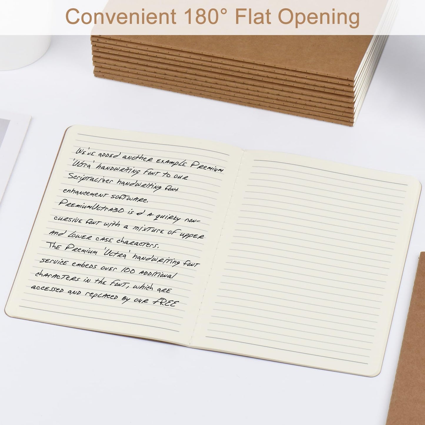 ZCZN 5 Pack A5 Kraft Notebooks Bulk, 8.15x5.5 Inches Lined Paper Journaling Notebooks, Notebooks