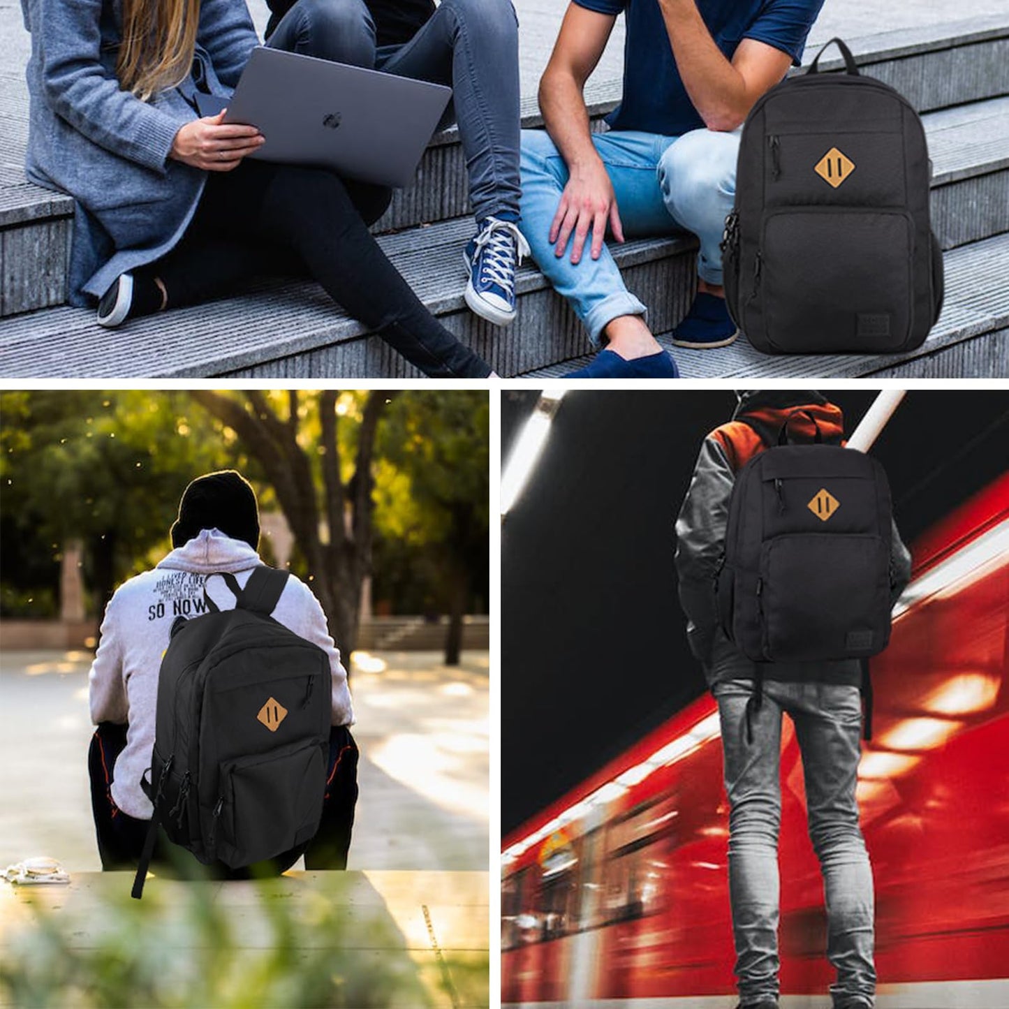 KEOFID Travel backpack for Men and Women, Anti Theft Laptop Backpack with USB Charging Port for