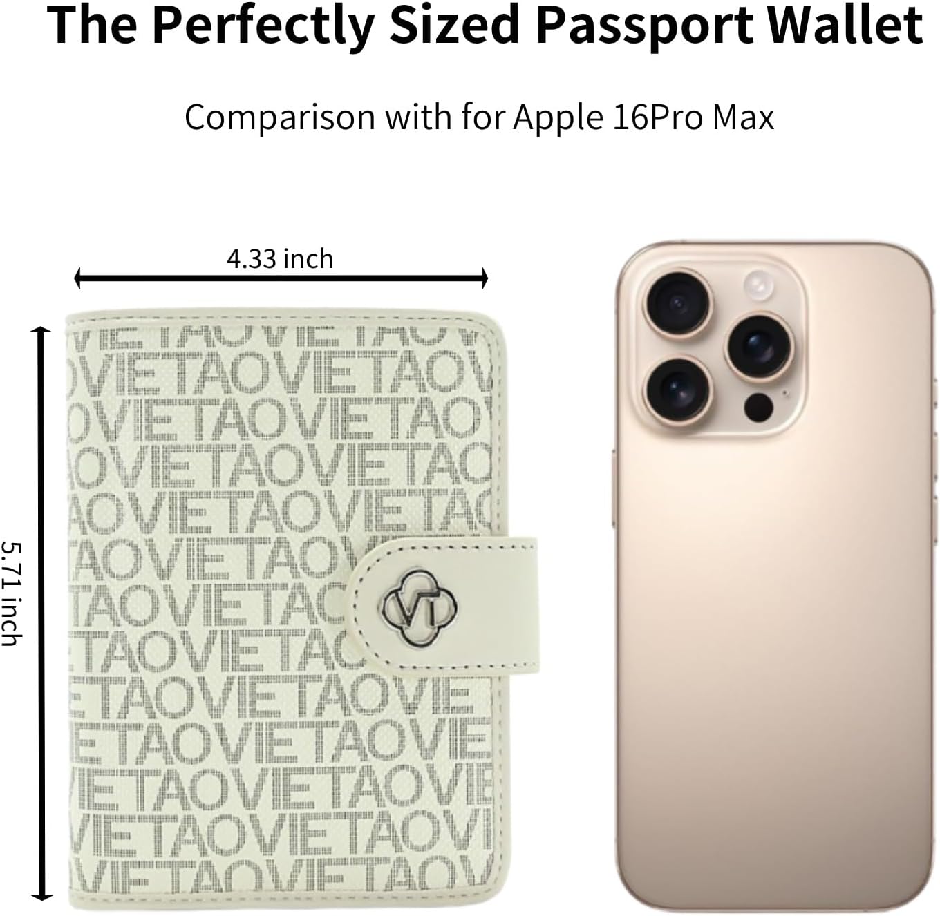 RFID Blocking Leather Passport Holder for Travel, Airtag Passport Wallet for Men and Women, Cards, Passport, Tickets, Cash, Photo and Sim Card Pen Slot (White)