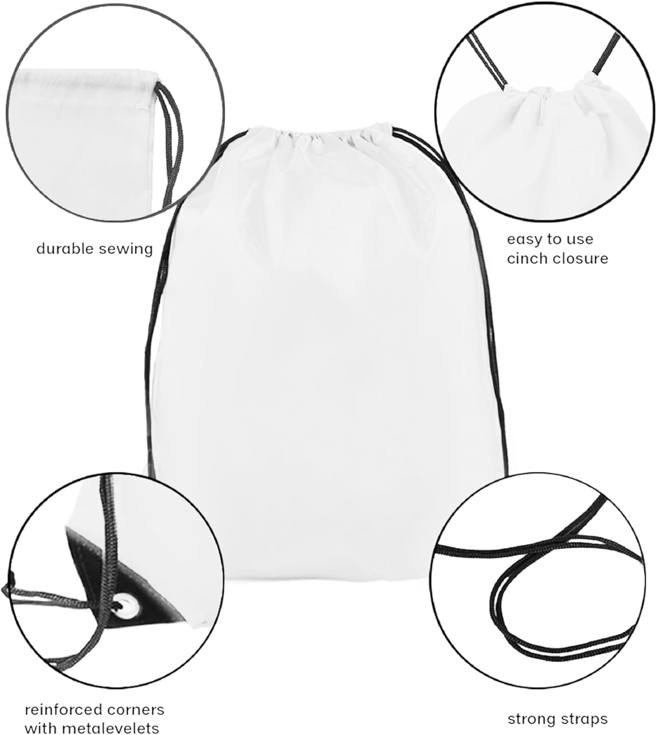 Drawstring Backpack Bulk 30 Packs Draw String Bags for DIY Gym Sports Traveling Trip Pedestrianism Yoga Cinch Bag Sackpack Drawstring (white)