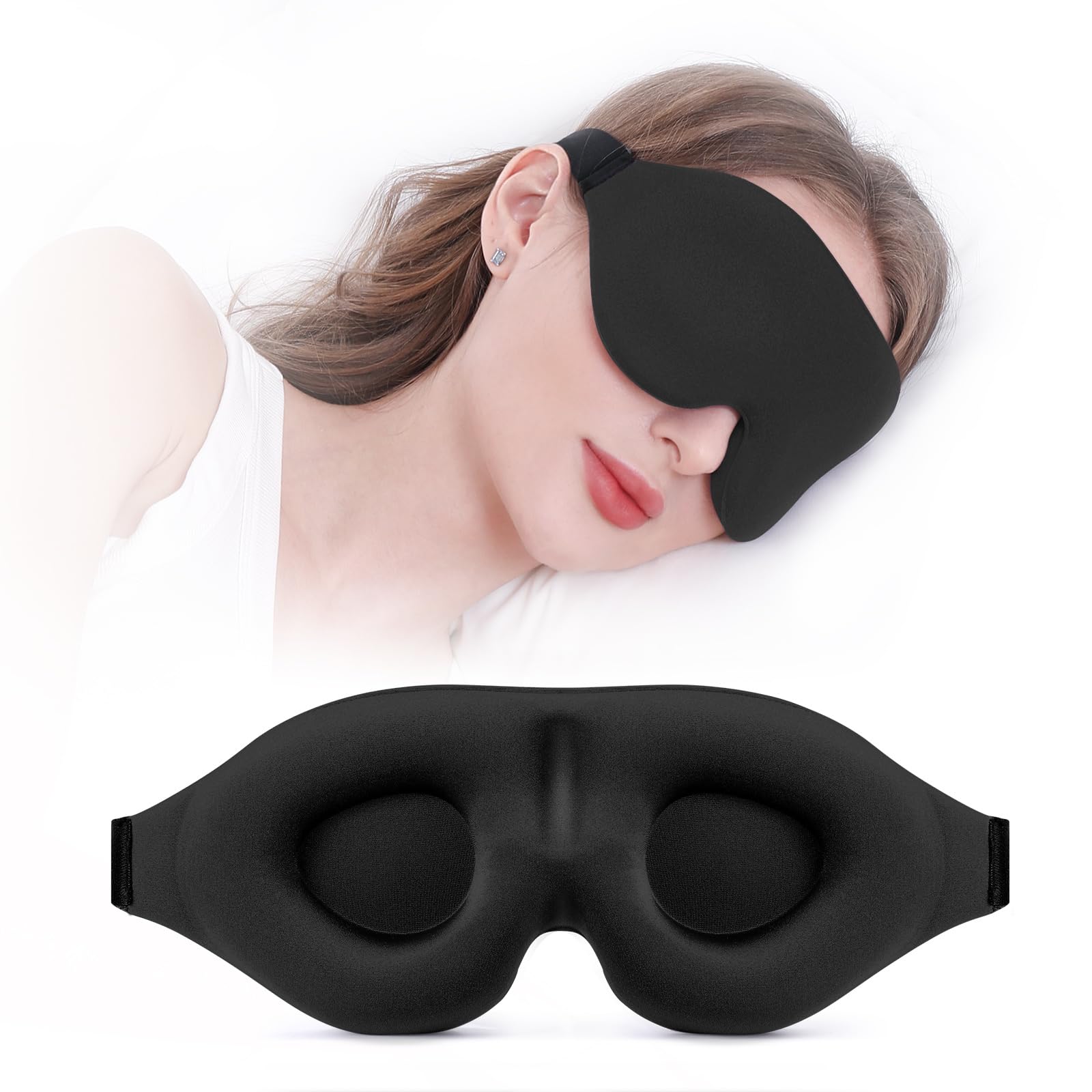 YIVIEW Sleep Mask for Side Sleeper, Light Blocking Zero Pressure Blindfold