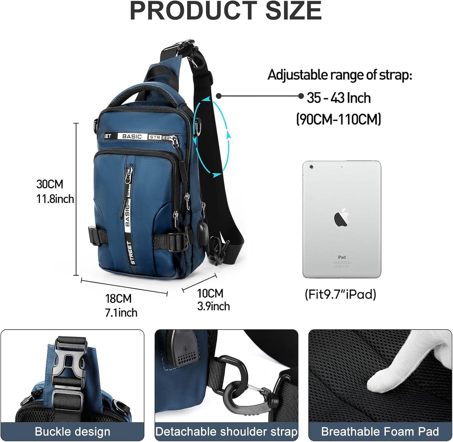 Mini Sling Bag for Men Women - Lightweight Crossbody Backpack, Multipurpose Shoulder Bag, Small