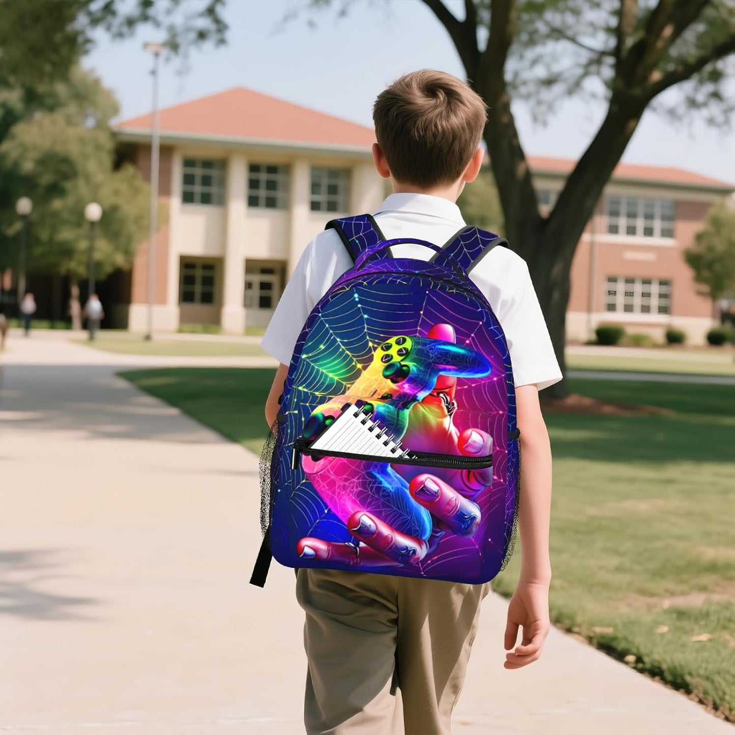 Backpack for School Boys Game Boys Backpack for Kids Children Teens Elementary Middle School Students Kids' Backpacks Ages 6-18 Video Game Bookbag Travel Back Pack