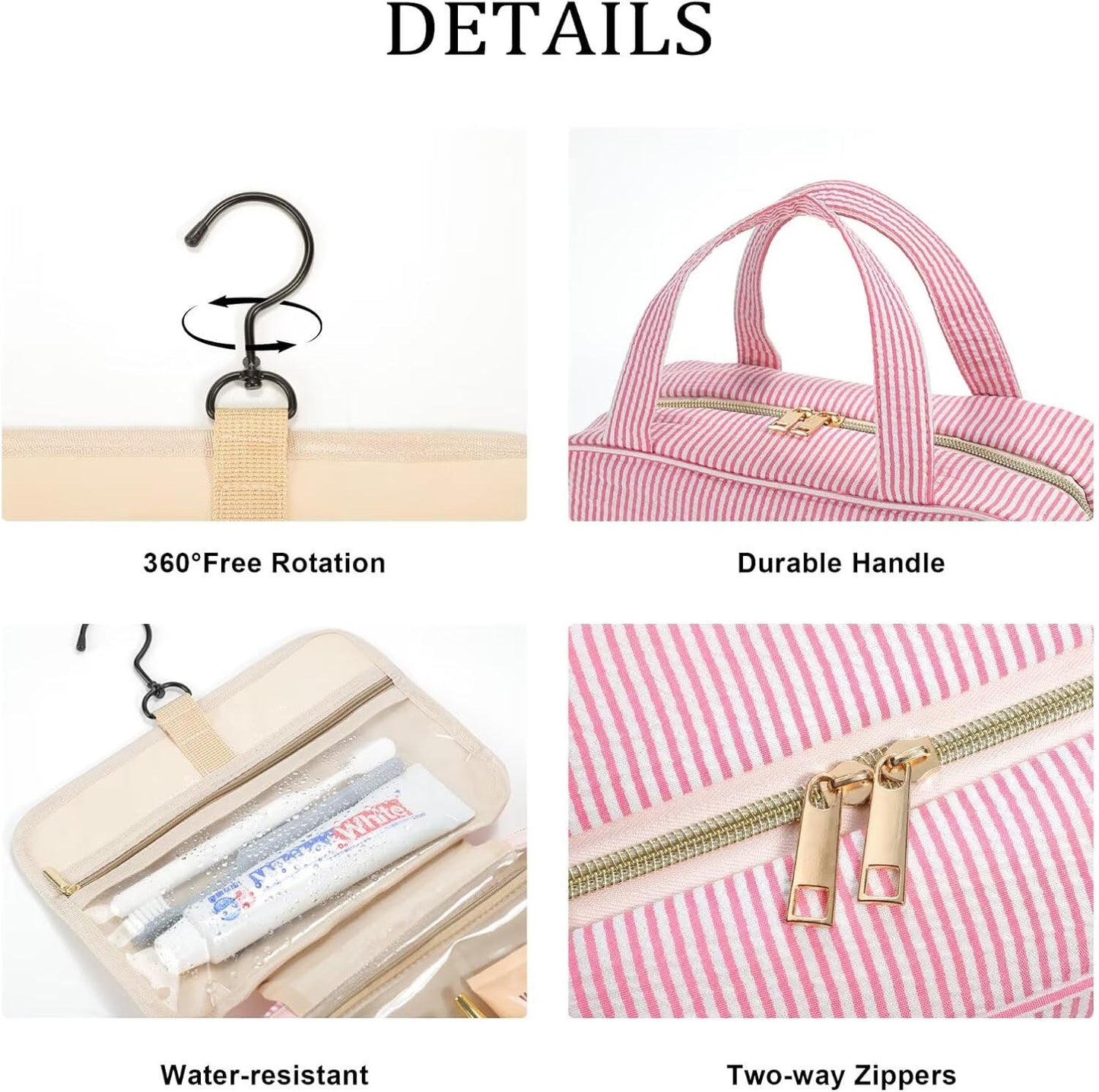 YOOLIFE Travel Toiletry Bag Makeup Bag - Hanging Toiletry Bag for Women, Portable Toiletries Travel