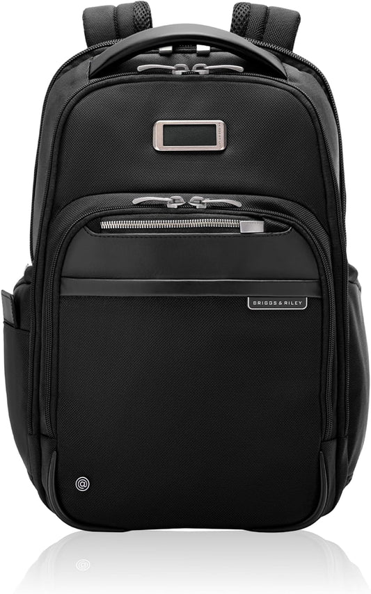 Briggs & Riley Medium Backpack for Women & Men - Laptop Backpack, For Work & Travel, Carry On Size, Lightweight & Durable, Padded Straps, Fits up to 14" Laptop - @work Collection, Black