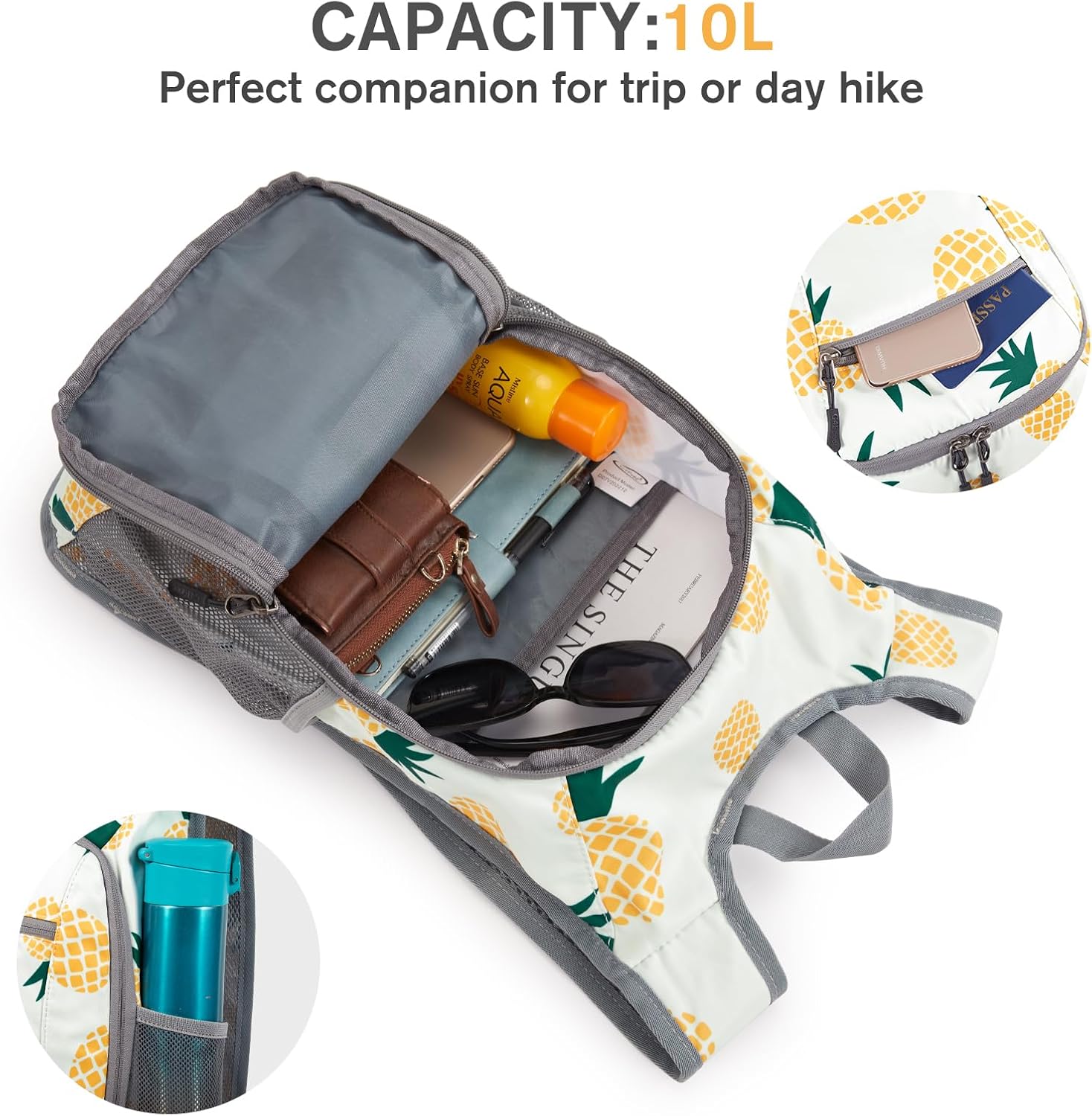 G4Free 10L/15L Hiking Backpack Lightweight Packable Hiking Daypack Small Travel Outdoor Foldable
