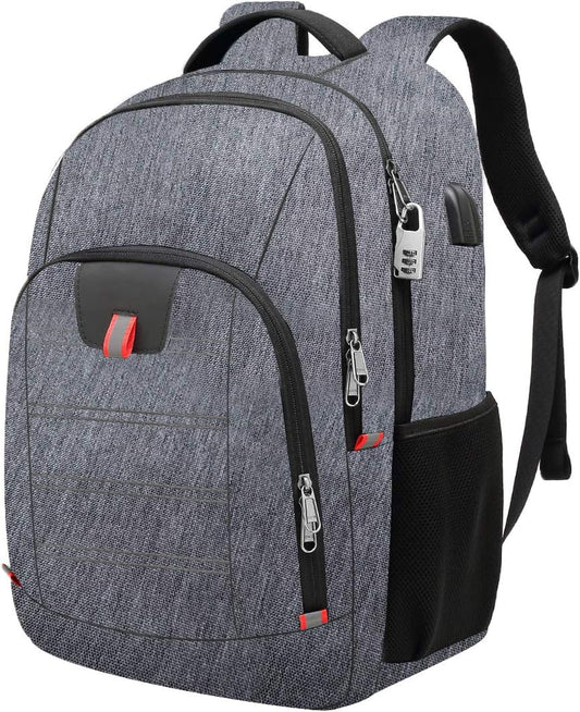 Laptop Backpack for Men, Large Anti-Theft Business Travel Backpack with USB Charging Port, Water Resistant College School Computer Bag for Men/Women for 17 Inch Laptop and Notebook