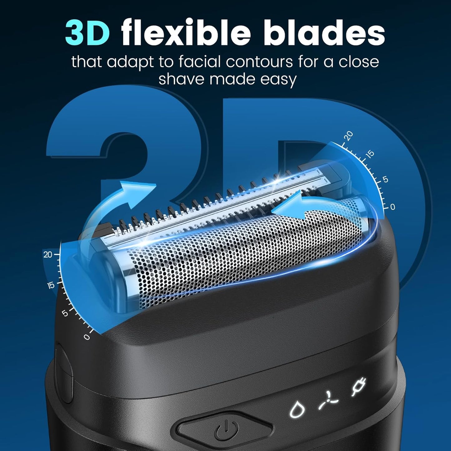 Brightup Electric Foil Shavers for Men, Mini Electric Razor for Shaving Face, Compact Travel Shaver with Floating Blades, Waterproof Wet/Dry Razor USB C Rechargeable