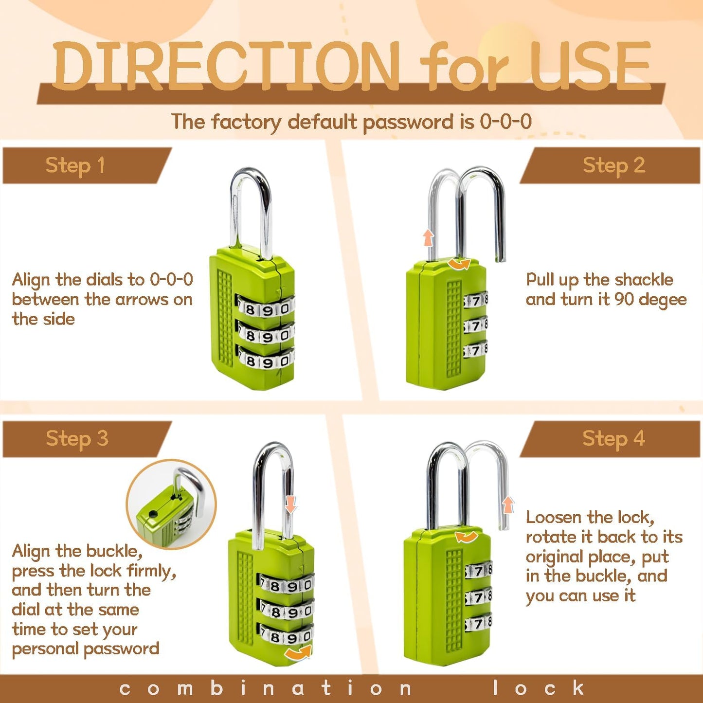 6 Pack Locks for Luggage, 3 Digit Combination Padlocks Luggage Locks in 6 Colors Suitcase Travel