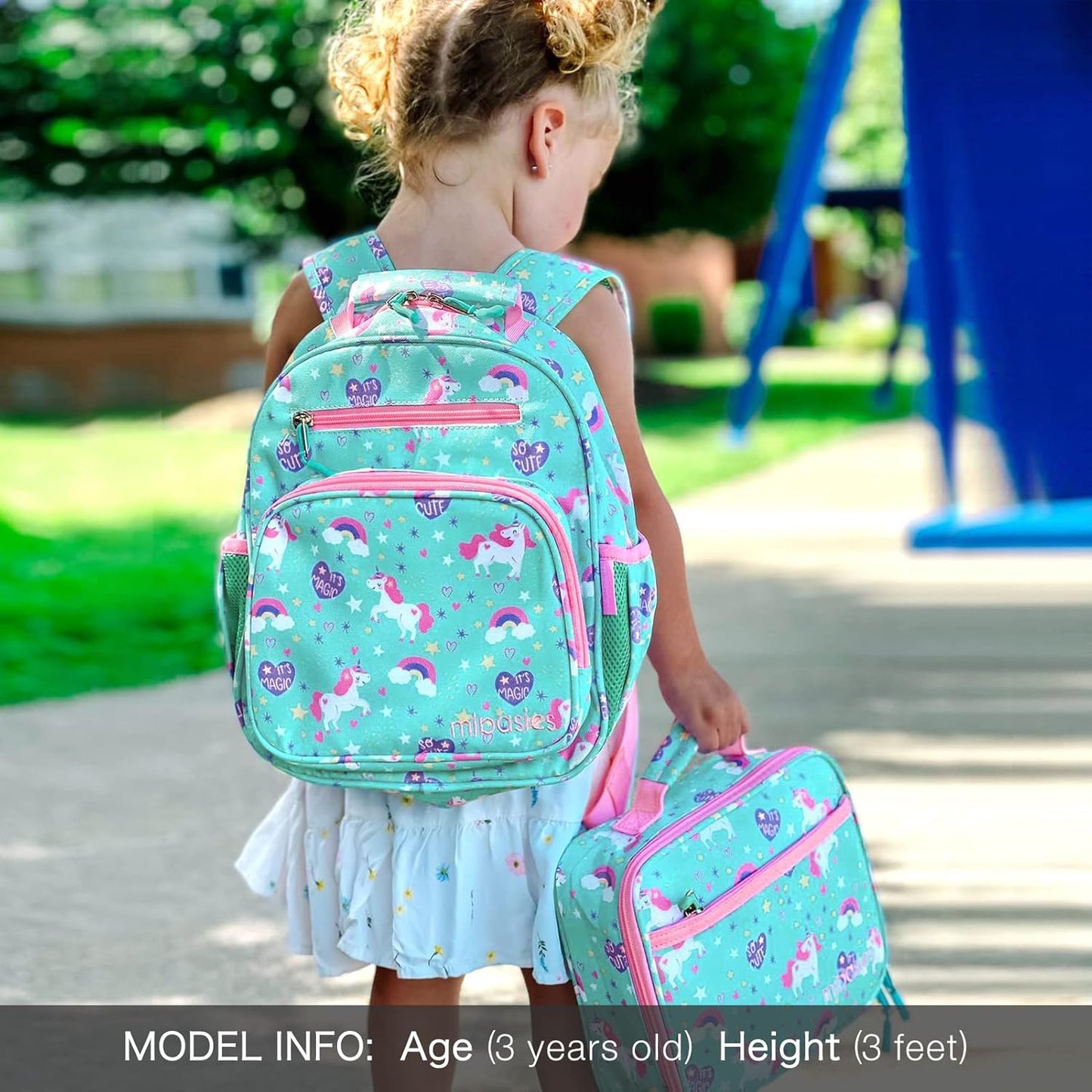 mibasies Girls Backpack 5-8: Lightweight Kids Backpacks for Girls - Girl Bookbag for Elementary School - Magical Unicorn