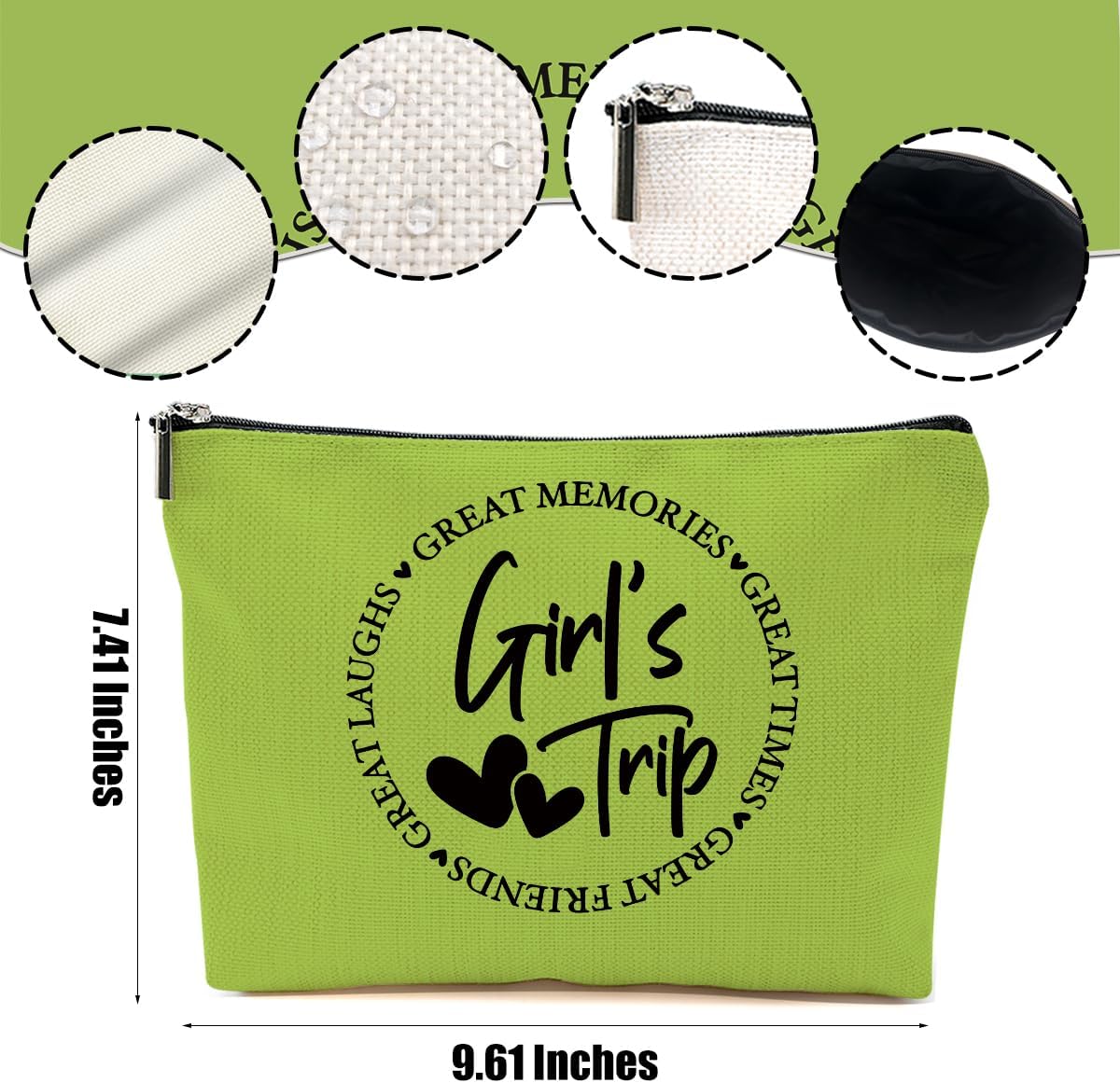 3Pcs Girls Weekend Gifts, 2025 Girls Trip Gifts Favors Travel Gifts Funny Makeup Bag, Weekend Bag Cosmetic Bag, Friendship Gifts for Women Best Friend Bride BFF, Graduation Wedding Gifts Toiletry Bag