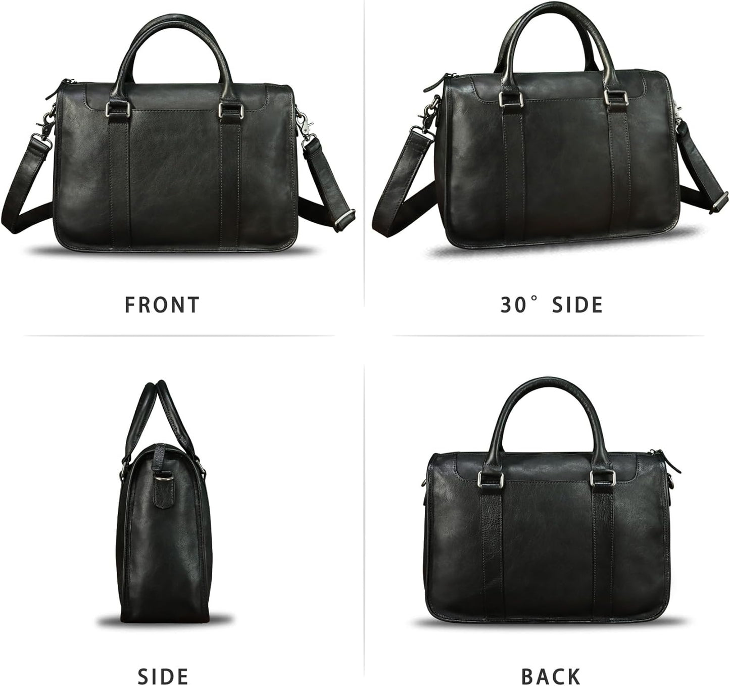 Genuine Leather Messenger Briefcase Bags for Men Vintage Real Leather Shoulder Purse Crossbody Bag Computer Laptop Bag
