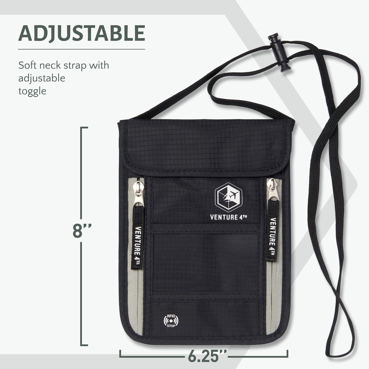 VENTURE 4TH Travel Essentials Bundle: RFID Blocking Neck Wallet & 2-in-1 Travel Blanket Pillow