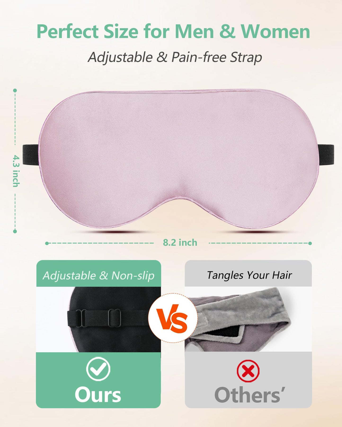 BeeVines 100% Mulberry Silk Sleep Mask, Light Blocking Eye Masks (2 Packs)