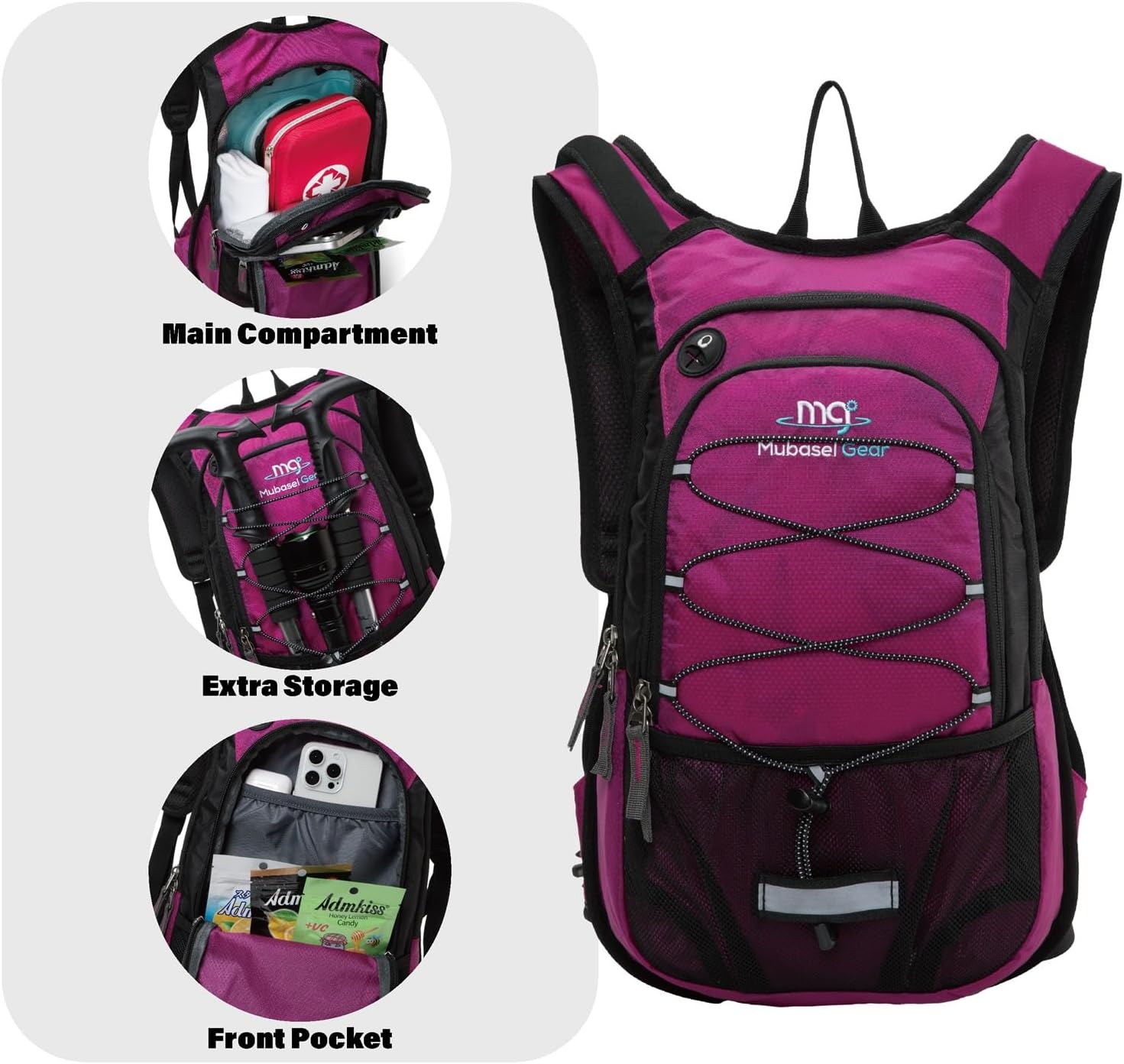 15L Insulated Hydration Backpack Pack with 2L Water Bladder Lightweight Hiking Backpack Bag for