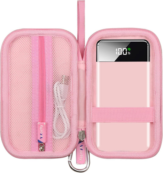 Hard Travel Case for SABANI for LOVELEDI for IAPOS for Pxwaxpy for OHOVIV for FOCHEW Portable Charger Power Bank, Storage Holder for Fast Charging Battery Protective Case (Pink)