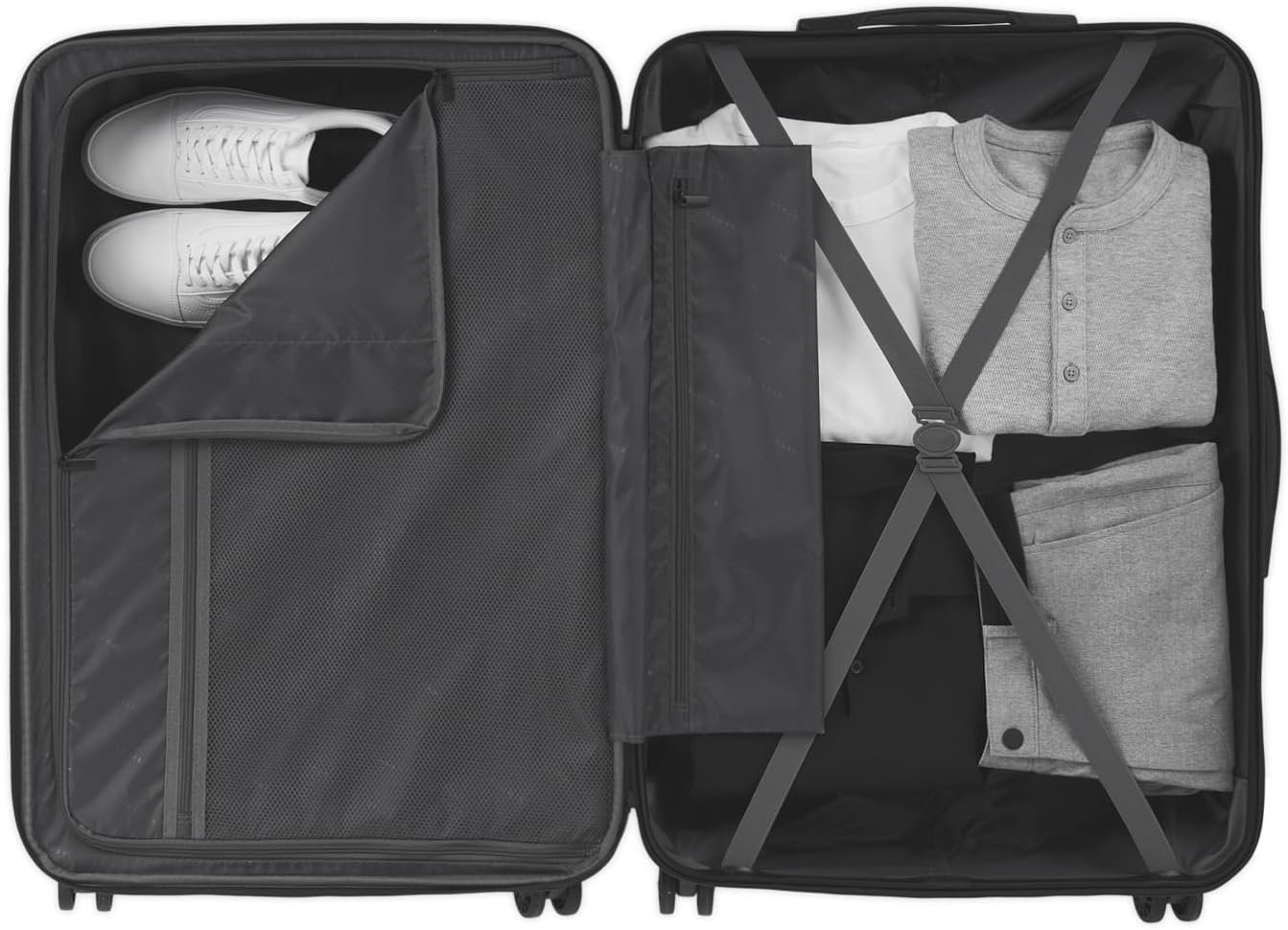 Bugatti Singapore 2-Piece ABS Hardside Luggage Set, Double Spinner Wheels, Expandable (blue)