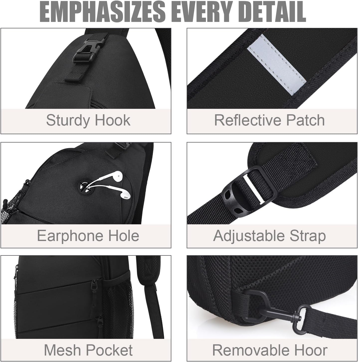 Crossbody Bags for Women Men Trendy Sling Bag Backpack Casual Chest Bag with Convertible Shoulder Strap