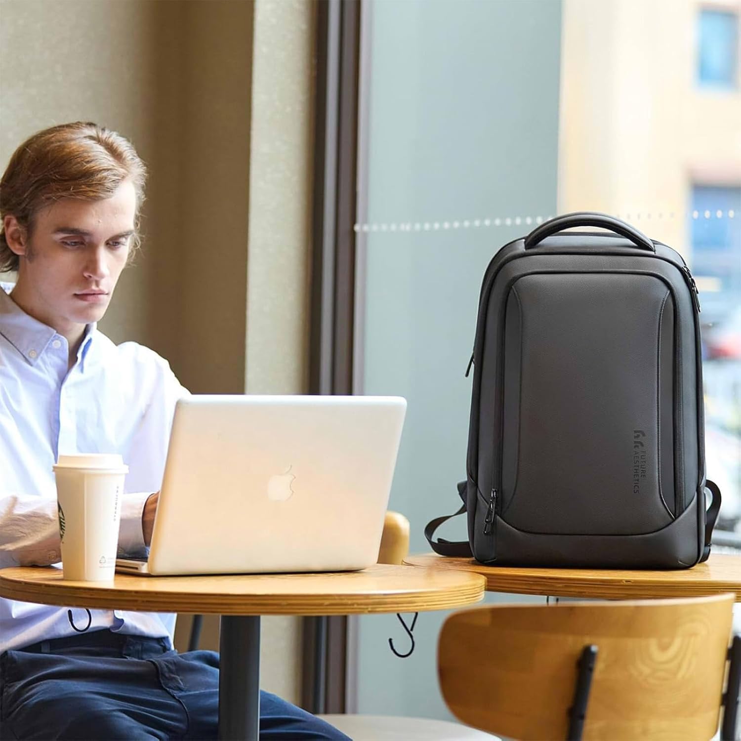 hk Laptop Backpack for Men with USB Charging Port for Business Work College Travel (Dark Grey, 17.3