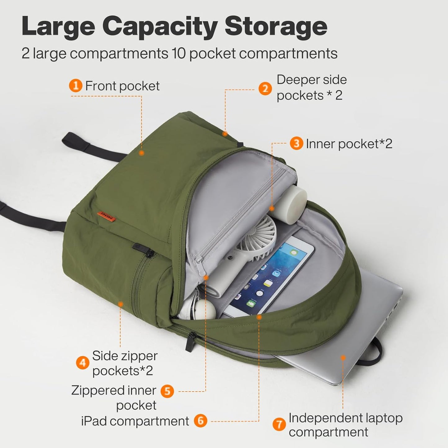 mixi Outdoor Lightweight Backpack Casual Carry On Laptop Backpack Travel Bookbag for Women Men