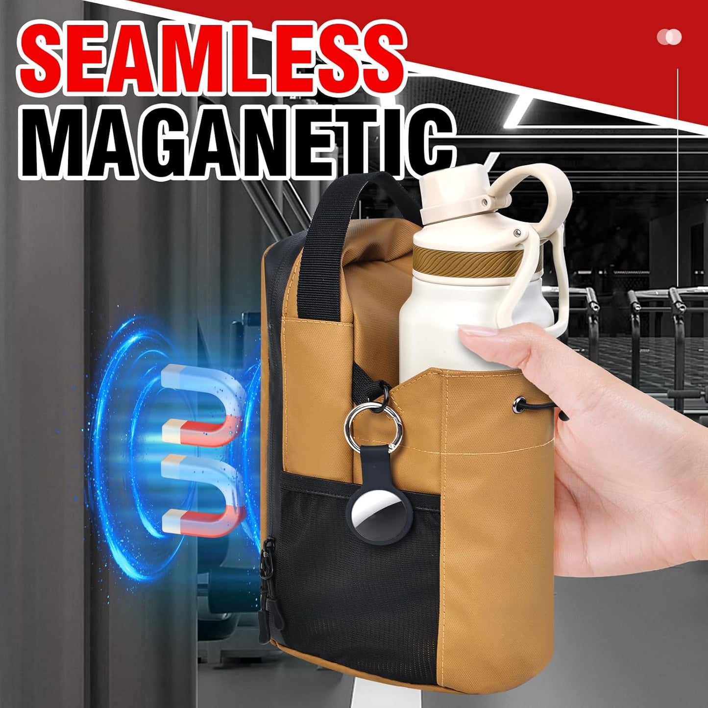 Magnetic Gym Bag for Men and Women, Large Sports Backpack with Water Bottle Holder & Phone Pocket, Fitness Travel Carry-On for Workout, Sports, Office