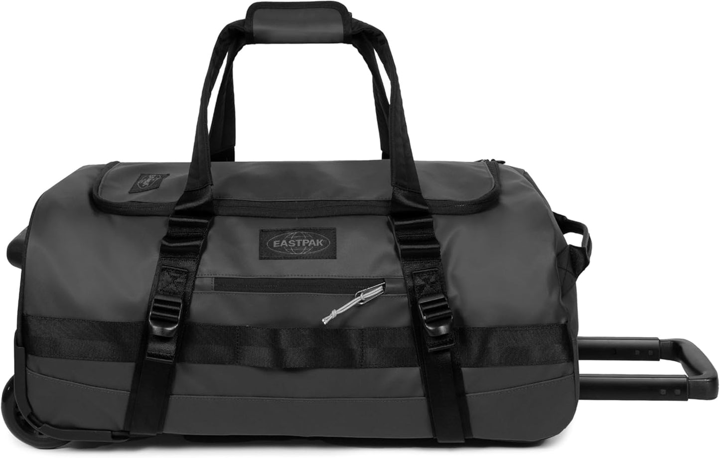 Eastpak Duffel Pack Wheel L – 90L Wheeled Duffel with Telescopic Handle, Convertible Backpack Straps, Weatherproof Finish & Gear Loops