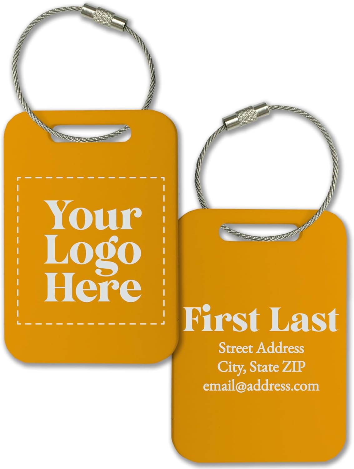 Personalized Logo Name Tag for Luggage (3 or 6 Count Pack) | Custom Tag for Suitcase | Acrylic Name Tag for Travel | Choose Your Font & Color | Backpack ID Label (Logo, Sunflower)