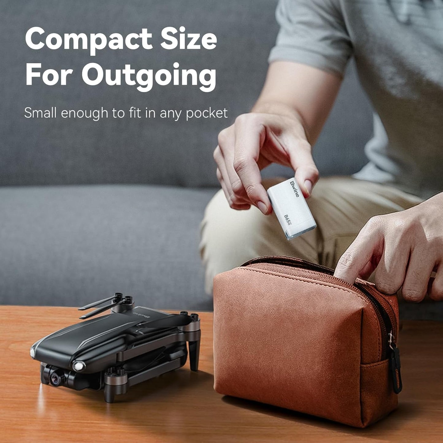 Bwine 65W Phone Charger, GaN Charging Blocks, Compatible with Drone, iPhone 17/Pro,Galaxy S24,Note 20/10+, iPad and More(1x Adapter 1x Cable)