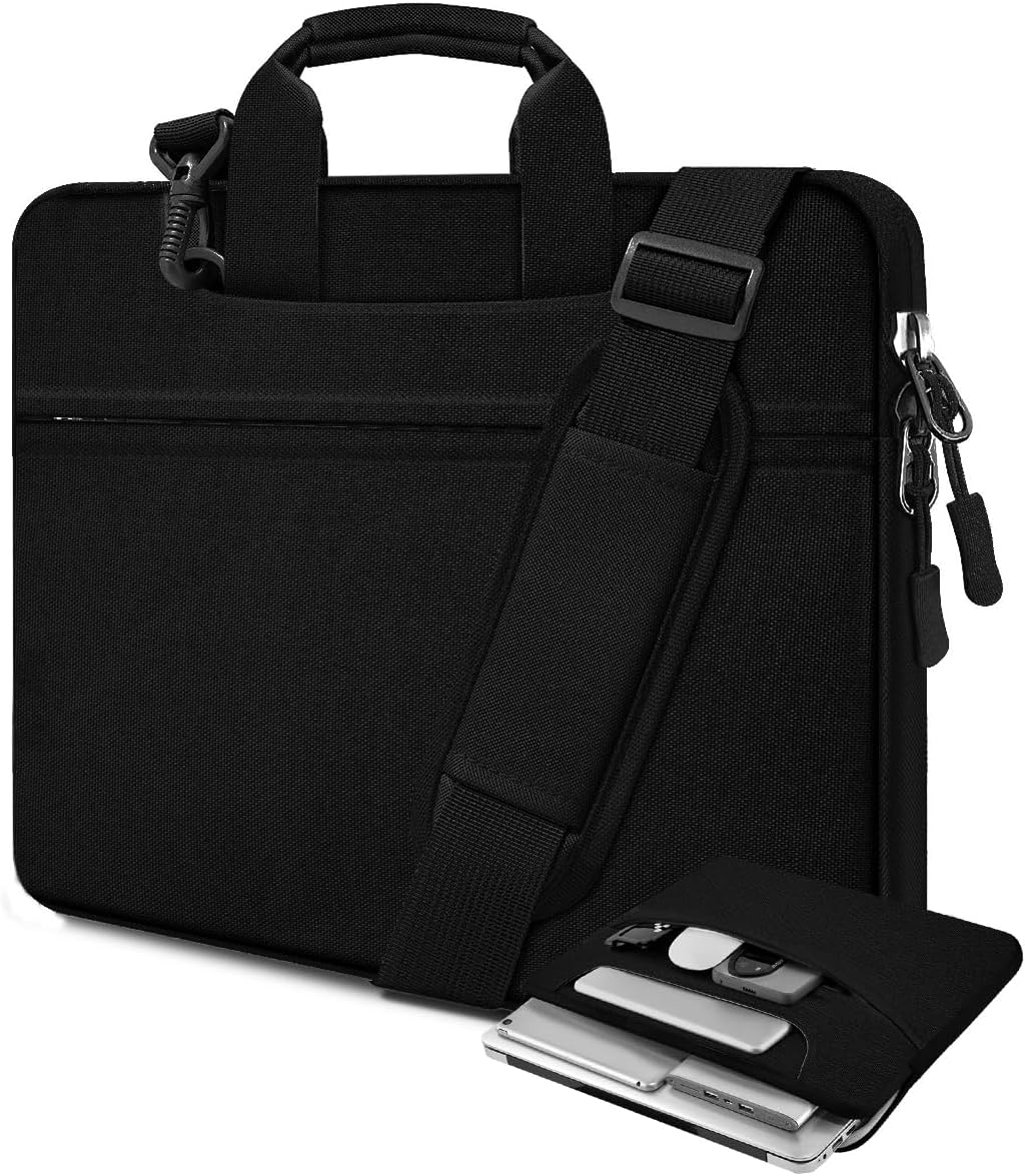 Laptop Case 15.6 inch Shoulder Bag, Durable Shockproof Protective Computer Carrying Briefcase with