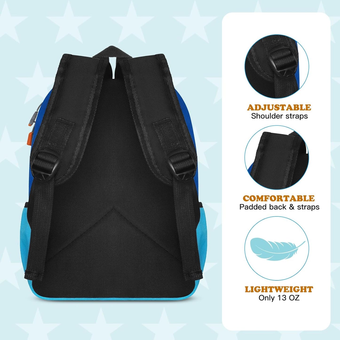 Little Kids Backpack for Girls Boys - Toddler Preschool Backpack School Bag Cute Kindergarten Backpack for Aged 3-6, Treasure Blue Sky Blue