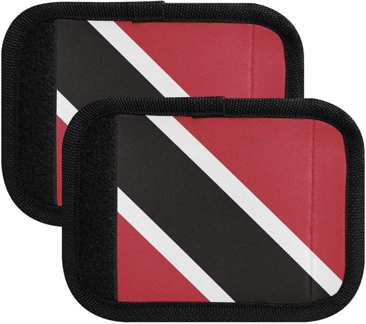 Trinidad and Tobago Flag 2 Pack Luggage Handle Wrap for Suitcase Luggage Identifier Travel Tags Handle Protection Sleeve Cover