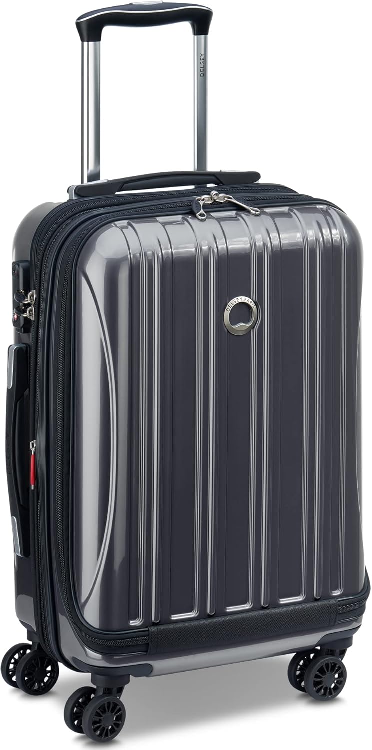 DELSEY PARIS Helium Aero Hardside Expandable Luggage with Spinner Wheels, Titanium, Carry-On 19 Inch