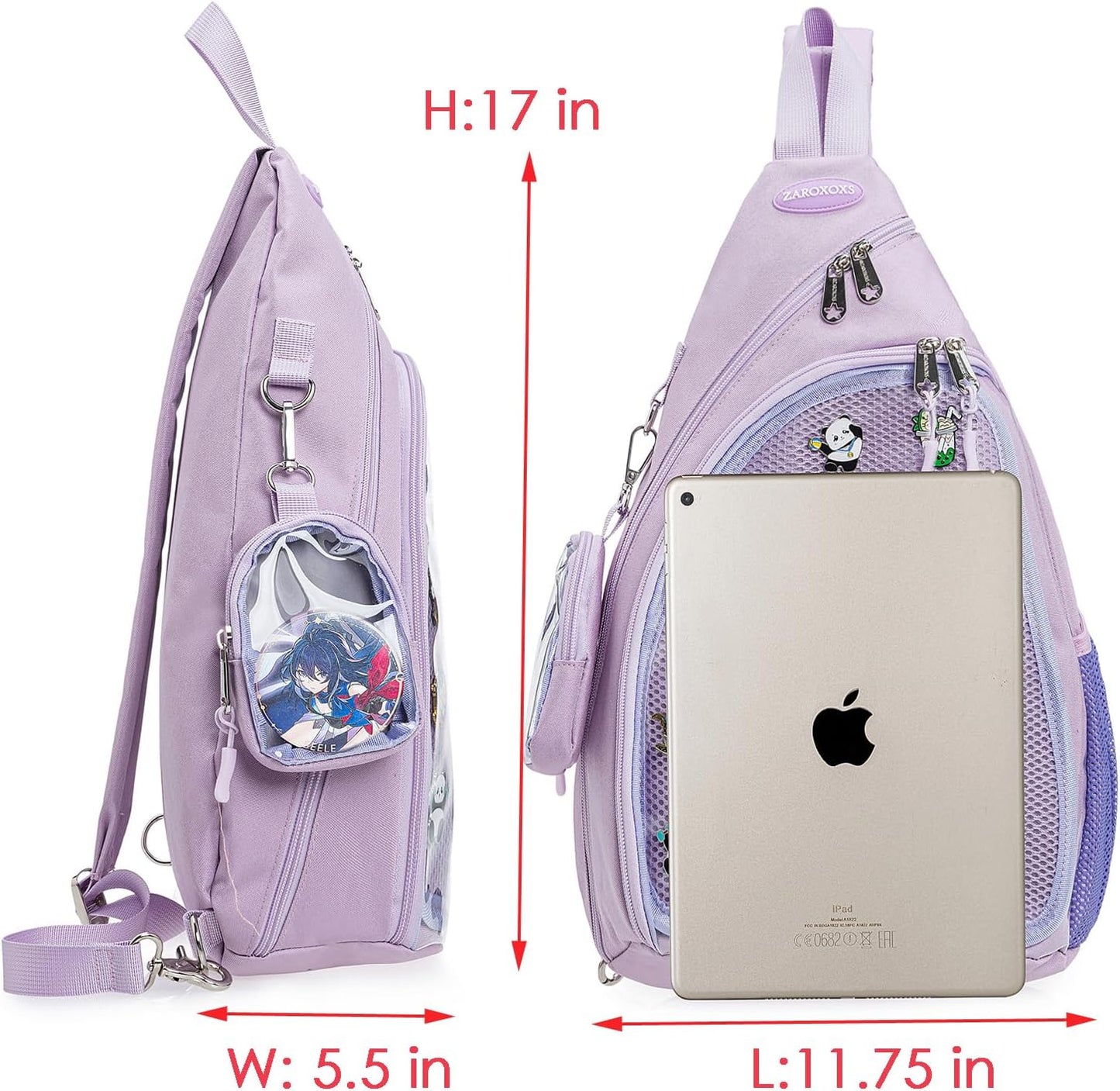 Mens Womens Oxford Ita Bag Pin Display Chest Pack Single Shoulder Bag Sport Backpack Packs Hiking