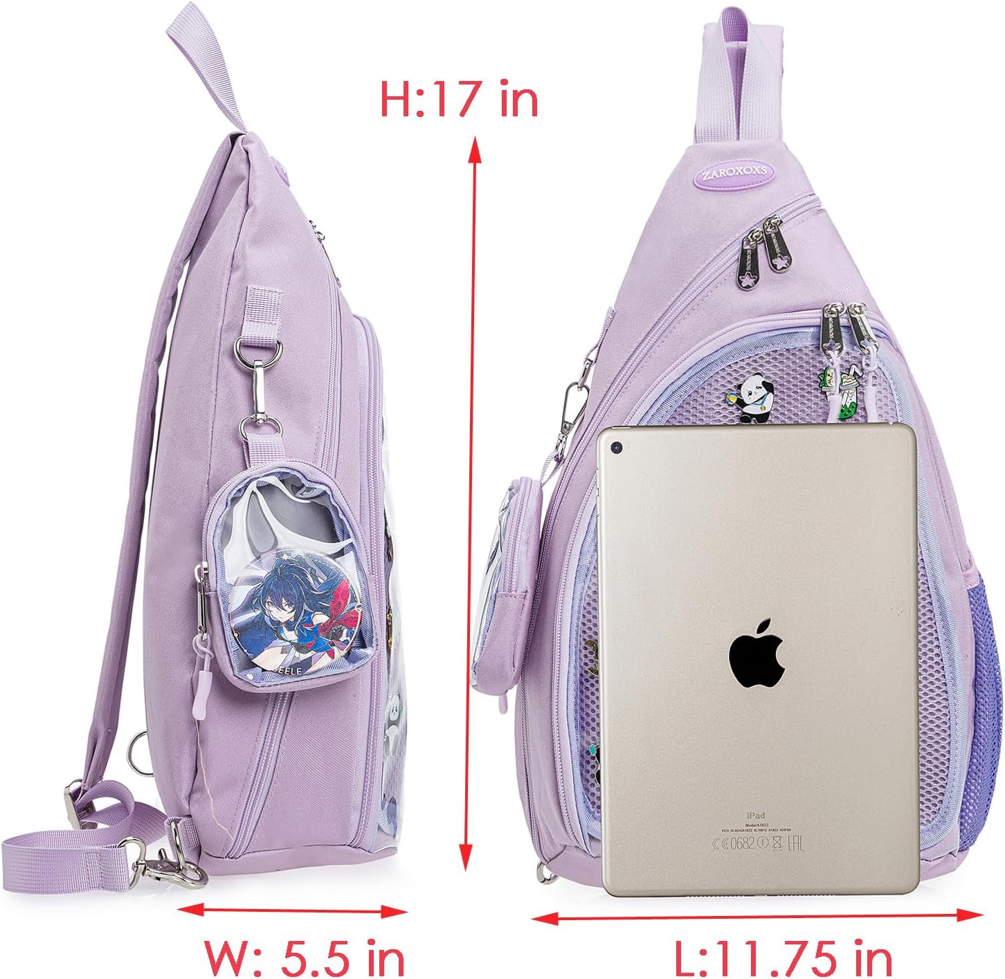 Mens Womens Oxford Ita Bag Pin Display Chest Pack Single Shoulder Bag Sport Backpack Packs Hiking