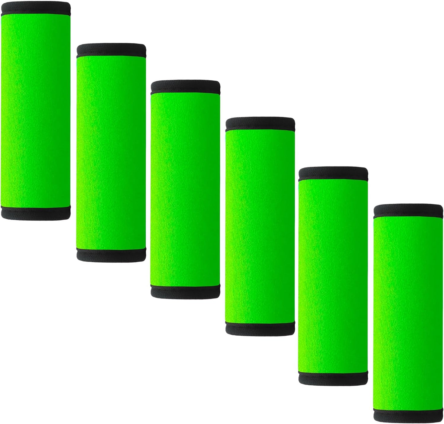 Luggage Handle Wrap 6 Pack-Neoprene Luggage Handle Wraps for Suitcase/Beach Bag/Backpacks Bright Suitcase Identifiers Travel Accessories for Airplane (Neon Green)