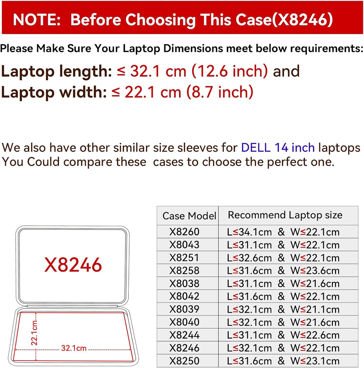 Smatree Hard EVA Protective Sleeve Case Compatible for 14 inch DELL Latitude 3450/3440 Laptop, for DELL Vostro 3420 Laptop Notebook Bag (X8246)
