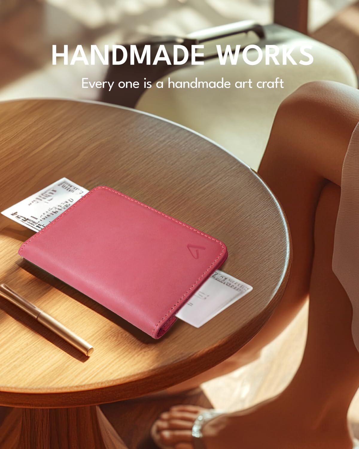ALLIVE Passport Holder for Travel, Genuine Leather Passport Holder Women Men,Passport Cover Wallet,Travel Must Haves Airport Essentials Travel Gifts Pink