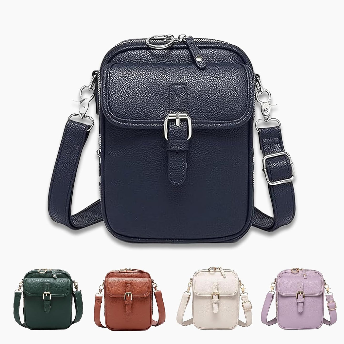 Crossbody Leather Bag - Anti-Theft Messenger Bag with Large Capacity, Mini Vintage Shoulder Messenger Women Bags for Women
