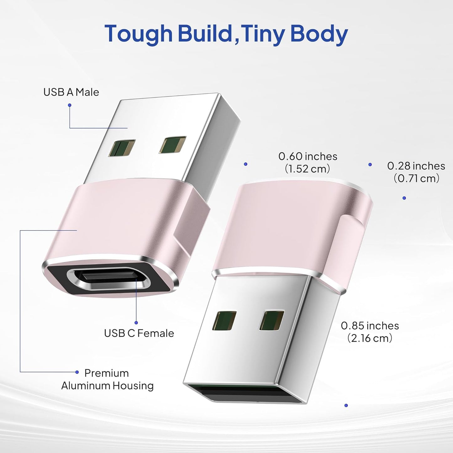 Elebase for Samsung Galaxy S25 Adapter,USB to USB C Adaptor 4Pack,Type C Female to A Male Cable Converter for Galaxy S24 S23 Plus Ultra FE,Z Fold Flip 7 6 5,A55 A54 A53 A52,Tab S10 S9 S8 A9 A8 A7 Lite