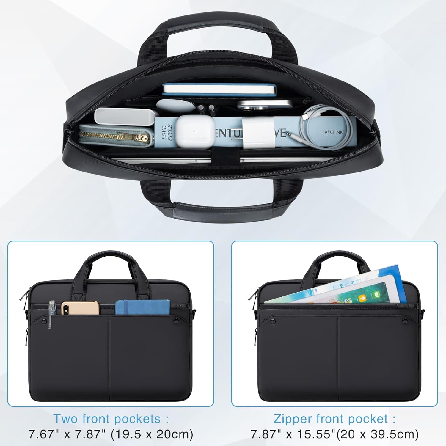 RAINYEAR 15.6 Inch Laptop Bag Laptop Shoulder Bag for Men, Expandable Waterproof Laptop Messenger