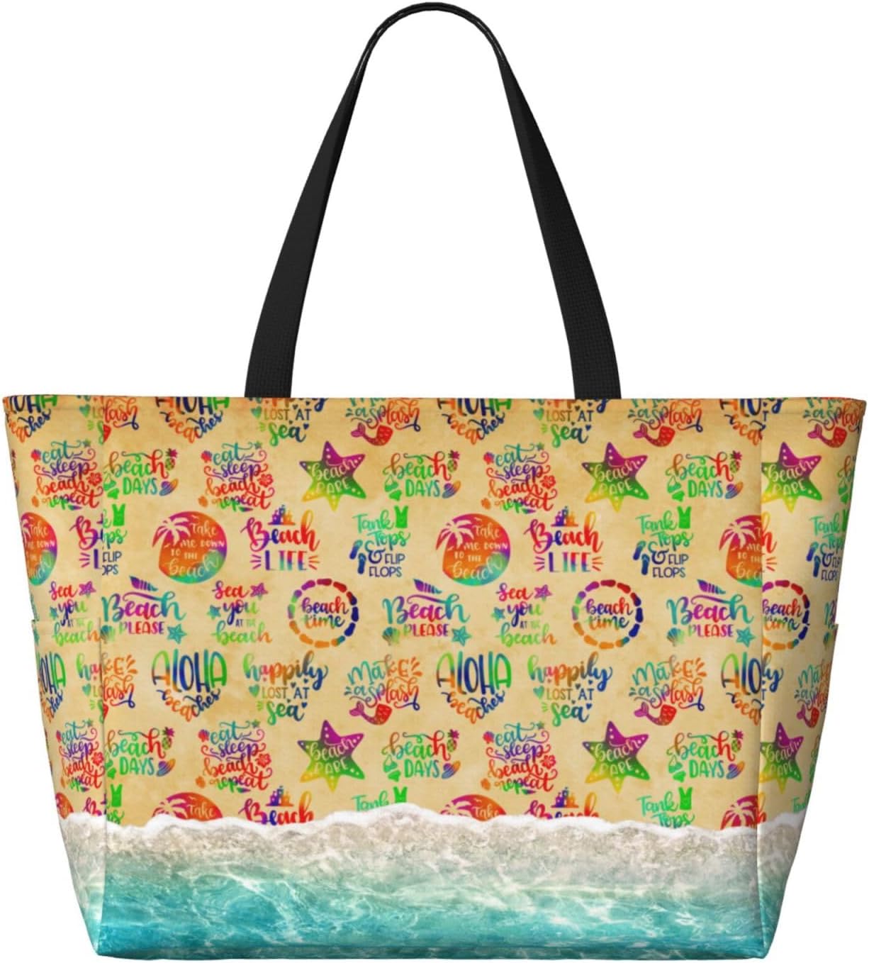 Large Beach Tote Bag Beach Bag Waterproof Sandproof Lightweight Women Tote