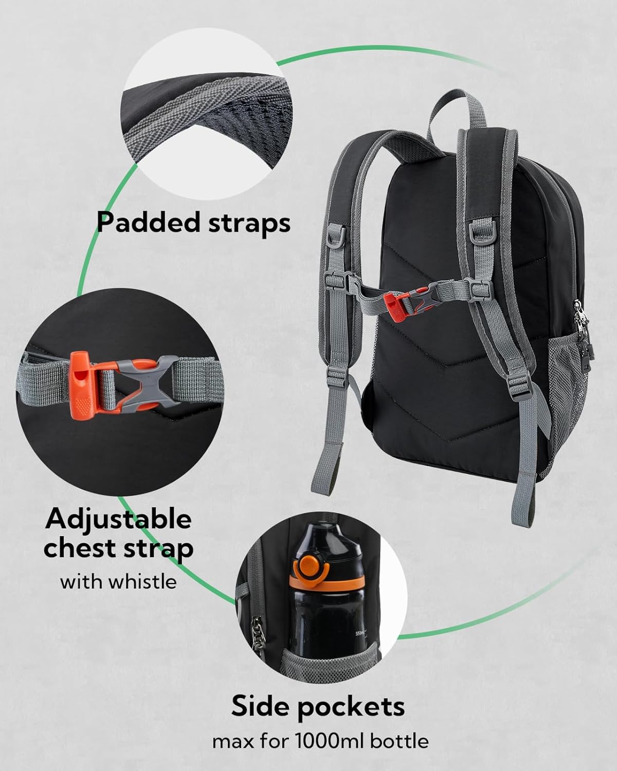 WATERFLY 12L Small Hiking Backpack: Day Pack Lightweight Travel Bag Camping Fitness Cycling Outdoor