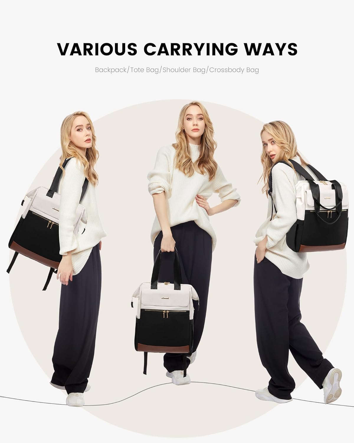 LOVEVOOK 17.3 Inch Laptop Backpack for Women, Large Capacity Travel Backpack with Organizer Bag