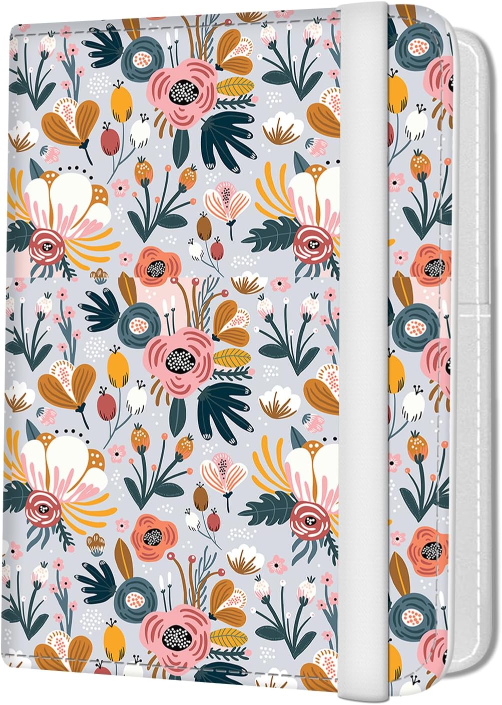 Passport Holder for Travel Essentials, Leather RFID Blocking Passport Wallet Cover Case, Cute Passport Book Holders for Women and Men Purple Boho Floral